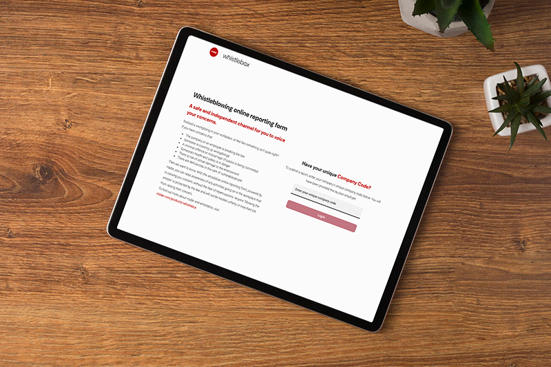 Whistlebox whistleblowing online reporting web form for businesses