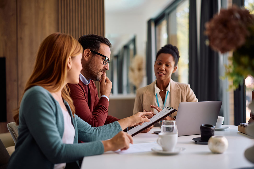A group of colleagues around a table.